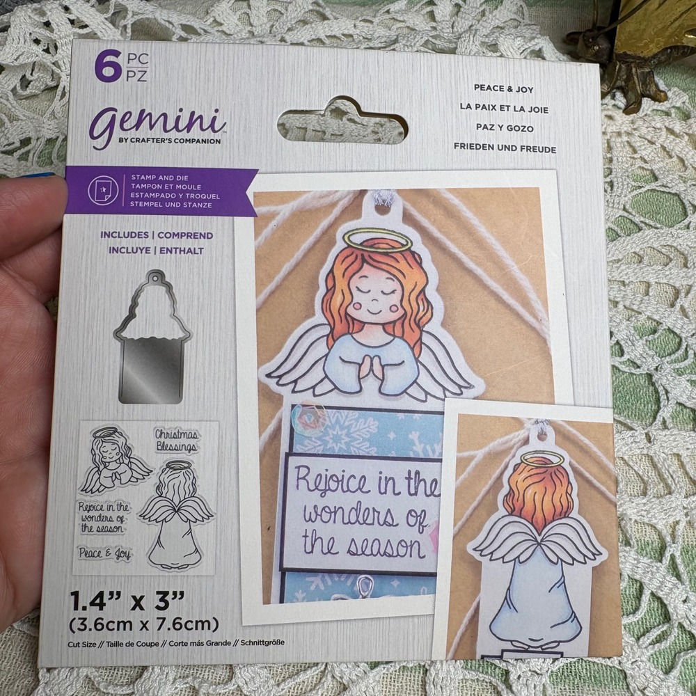 Gemini Crafters Companion Stamp and Die Set Christmas Angel Craft